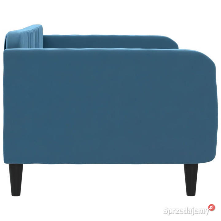 Sofa z funkcją spania niebieska obita aksamitem 100cm Warszawa