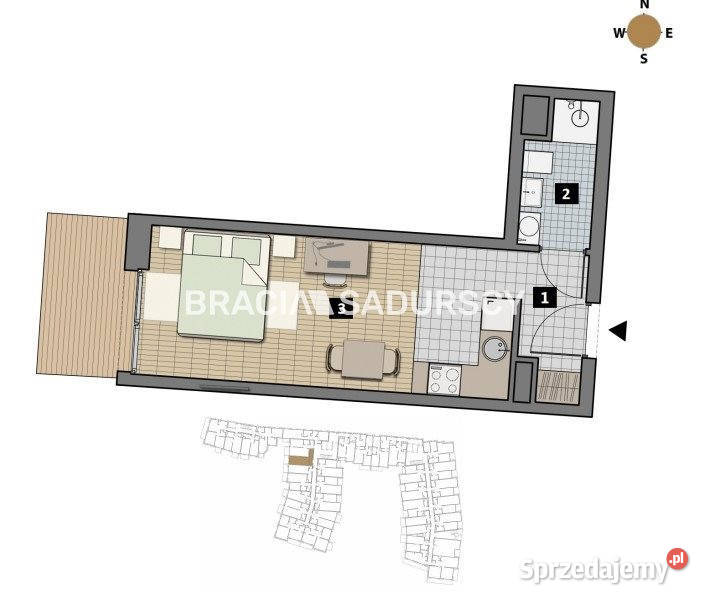 Mieszkanie Kraków Czyżewskiego 2548m2 1 pokój małopolskie