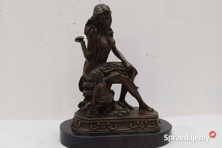AKT KOBIETY Z ANIOŁEM figura Rzeźba z brązu Brąz Rzeźby i figury Kraków