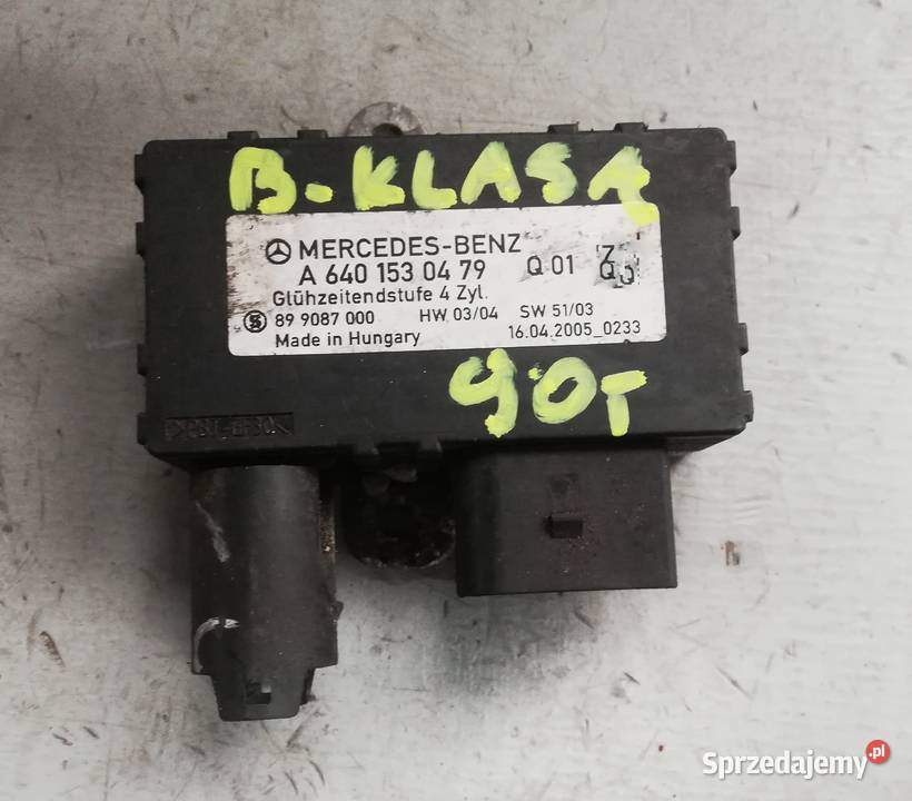 Przekaźnik świec żarowych BKLASA A6401530479 osobowe Silniki i osprzęt