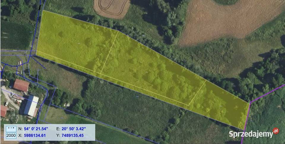 Działka 120 ha z linią brzegową jeziorem Pierwągi