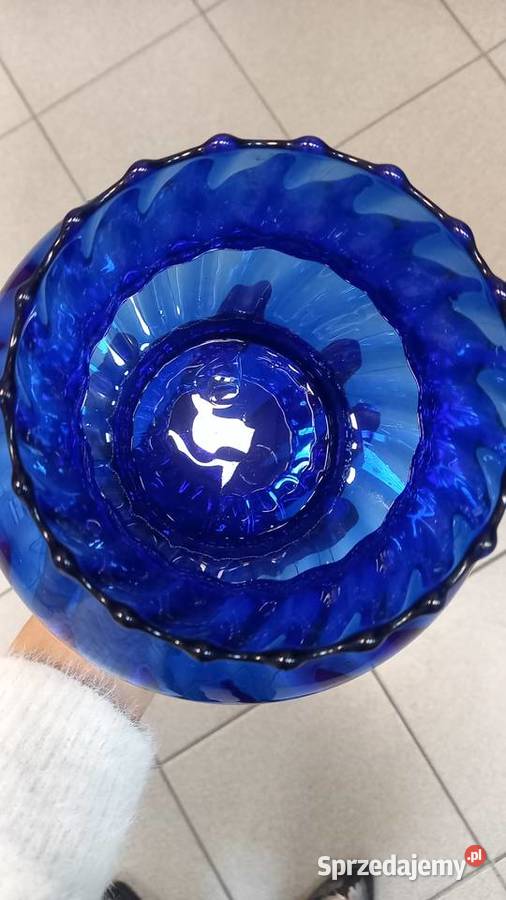 Wazon kobaltowy szklany prl vintage sprzedam