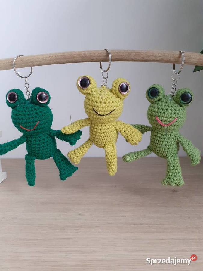 Żabka breloczek zrobiony z włóczki na szydełku Kraków sprzedam