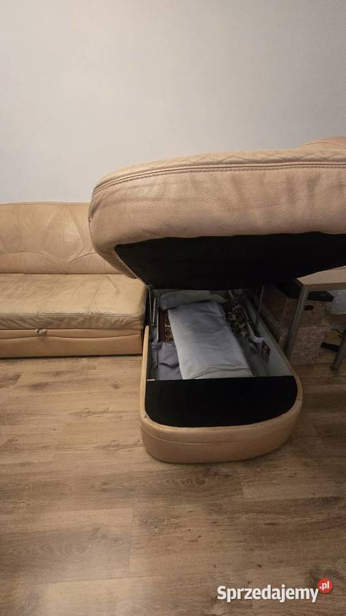 Sofa Kanapa skórzana narożnik z funkcją spania Rawa Mazowiecka