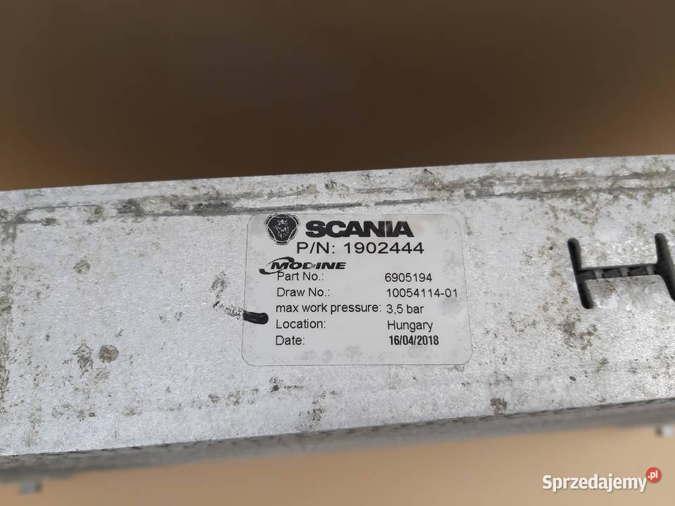 SCANIA R XPI EURO6 CHŁODNICA POWIETRZA Trzciel