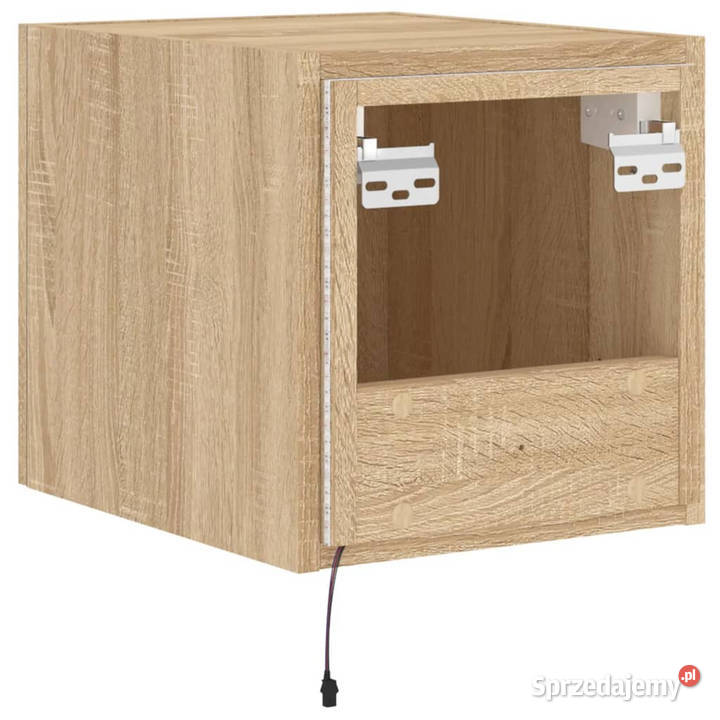Ścienna szafka TV z LED dąb sonoma 305x35x30