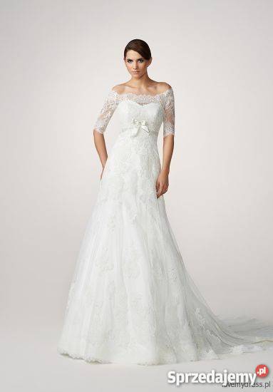 Piękna suknia ślubna Gala Dei ecru 3638 retro Wąchock