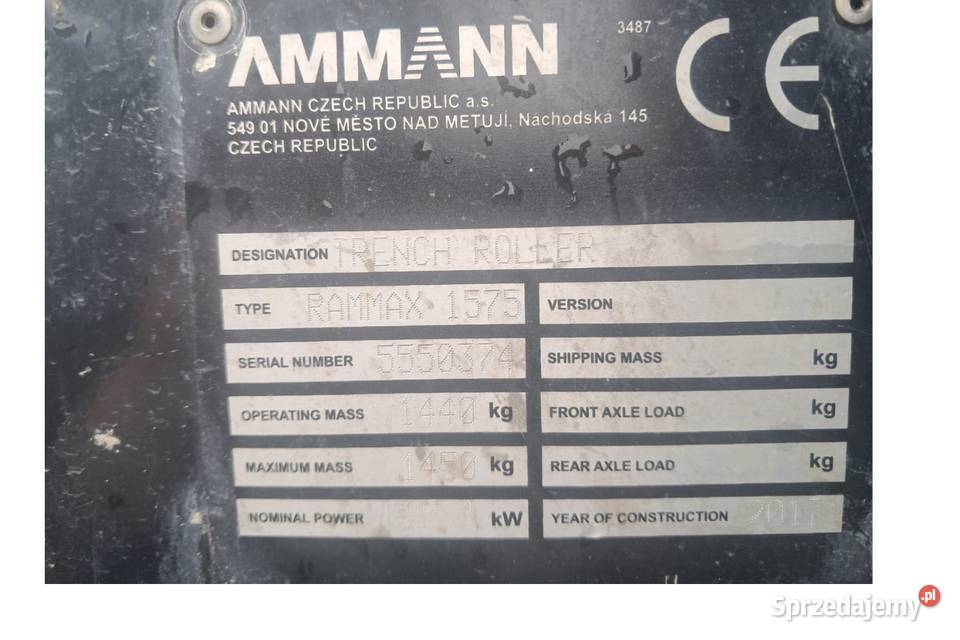 Mini walec okołkowany Ammann RAMMAX 1575 Dunkowa sprzedam