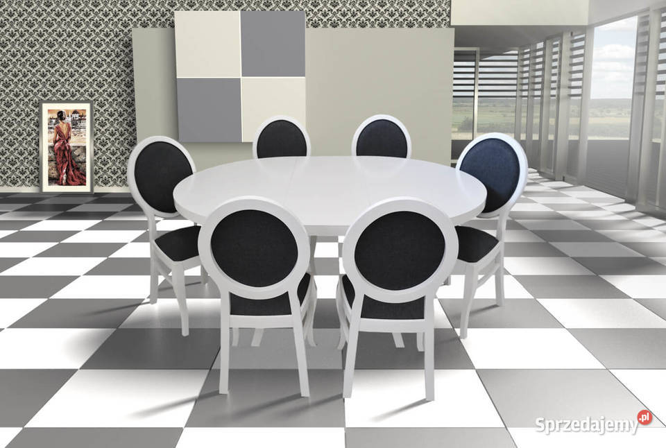 Stół LEONARDO Fi 100 4 krzesła OVAL frezowane małopolskie sprzedam