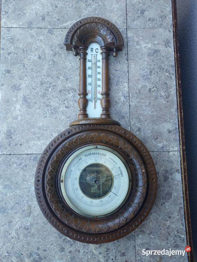 8 Stary secesyjny barometr ścienny termometr do Tczew