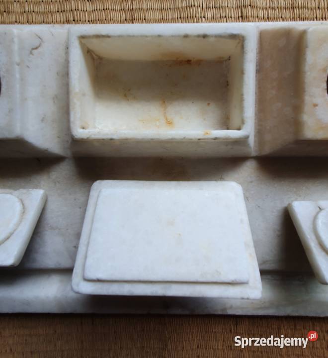 PRZYBORNIK NA BIURKO z alabastru przedwojenny Pozostałe Lublin