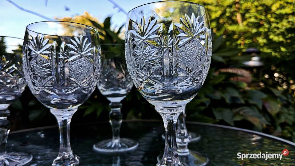 Duże kieliszki kryształowe 6 sztuk mix 2 rodzaje Porcelana i szkło Klenica