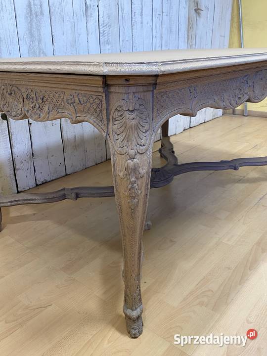 Zestaw odnowiony potężny stół dębowy 8 krzeseł Poznań