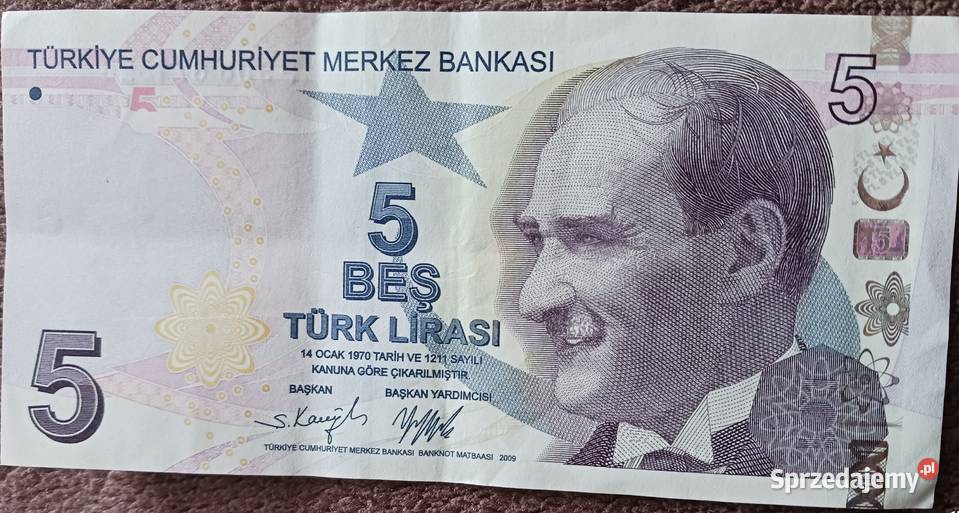5 Lira Turcja 2009 r Numizmatyka Konin