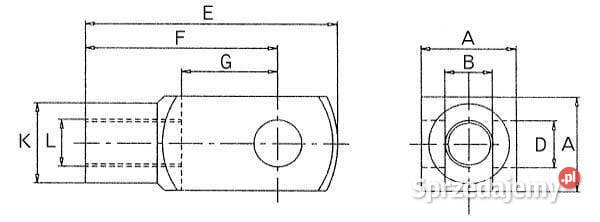 Głowica widełkowa ocynk G10 20 mm M10x125 Kamionna