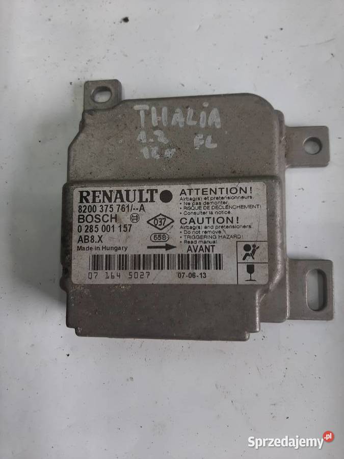 Renaut Thalia Sensor sterownik moduł poduszek Poduszki powietrzne Ksawerów sprzedam