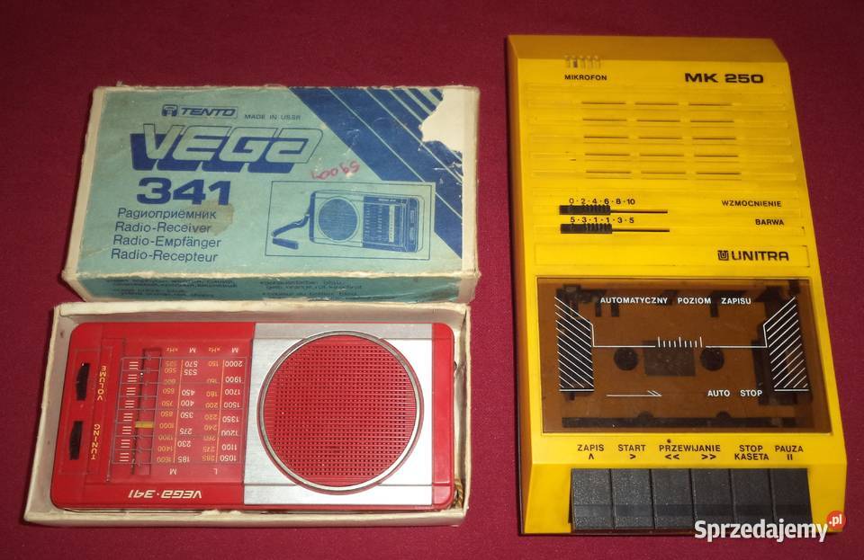 Stary magnetofon MK 250 Stare radio VEGA 341 Piekary Śląskie sprzedam