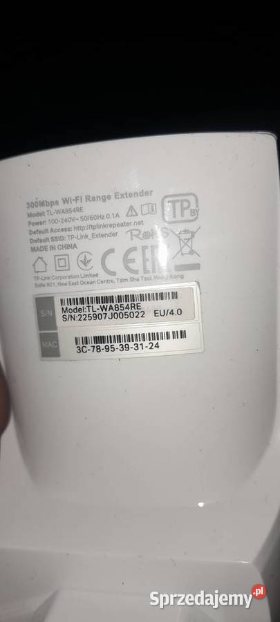 TPLink TLWA854RE Wzmacniacz Sygnału WiFi modem Dobiegniew