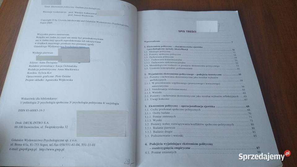 Ekstremizm polityczny studium psychologiczne Gdańsk