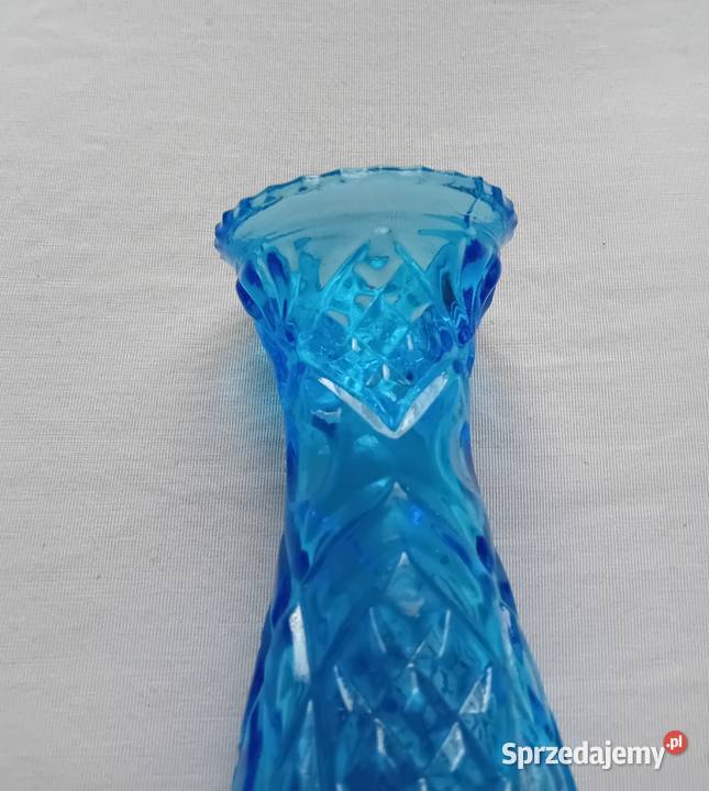 Niebieski wazon Rossini Empoli wzór Blue Diamnd Porcelana i szkło Koźminek sprzedam