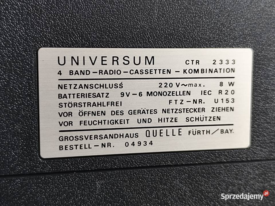 radiomagnetofon Universum CTR 2333 zachodniopomorskie Mosty