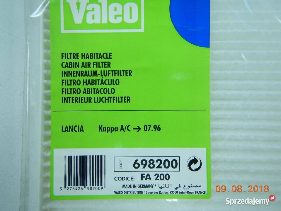 FILTR KABINOWY VALEO LANCIA KAPPA COUPE 9601