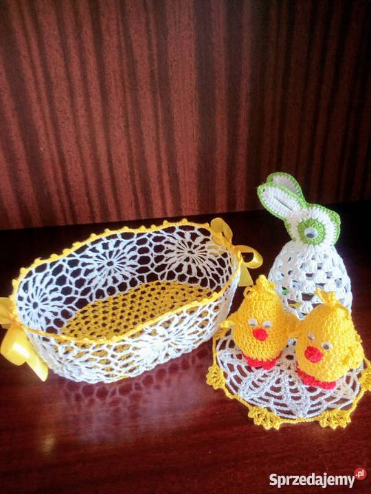 Kurka jajka koszyczek na szydełku Wielkanoc Zgierz