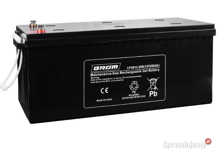 Akumulator żelowy 12V 200Ah GROM LPGS12200 Kościerzyna
