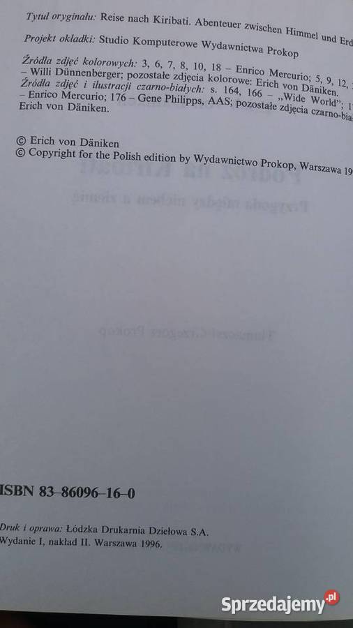 Daniken Podróż na Kiribat Warszawa sprzedam
