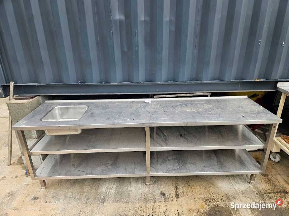 Stół ze zlewem i półkami stal nierdzewna długość Gastronomia Góra sprzedam