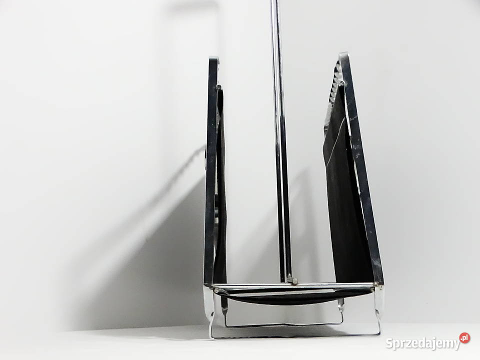 Elegancki stojak na gazety niklowany z