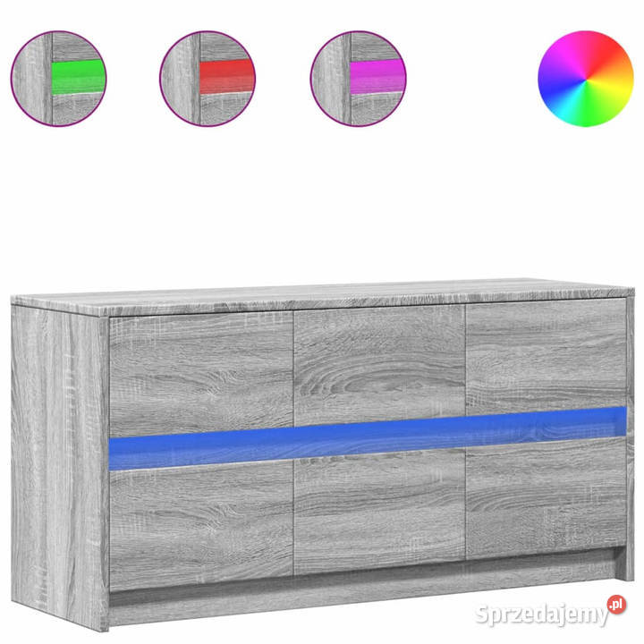 Szafka pod TV z LED szary dąb sonoma 100x34x50 Meble Warszawa