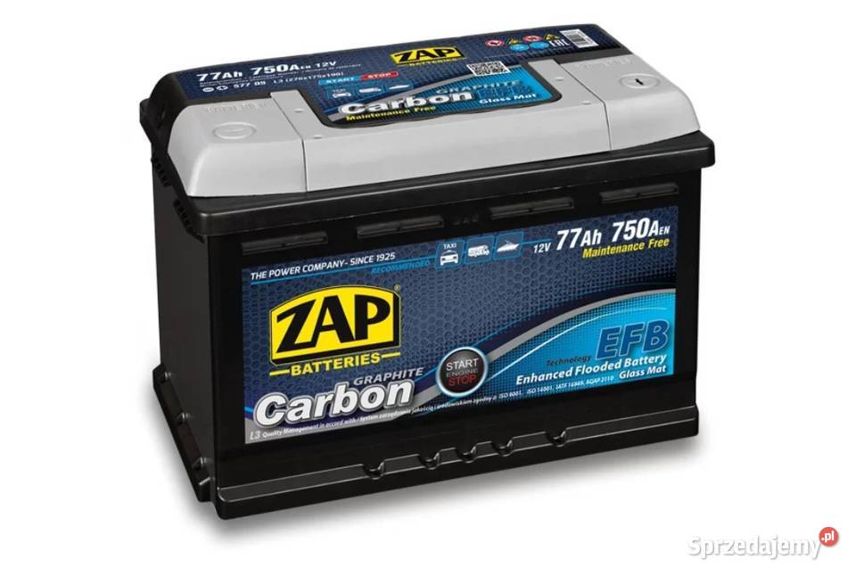 Akumulator ZAP CARBON EFB STARTSTOP 77Ah 750A dolnośląskie Wałbrzych