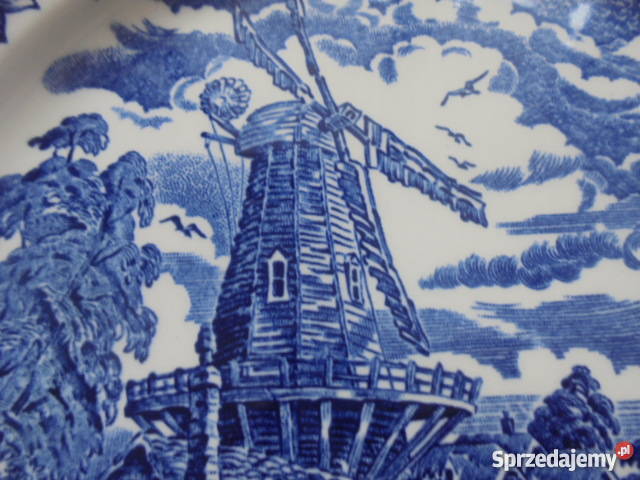 Angielska porcelana Niebieskie talerze Gdańsk