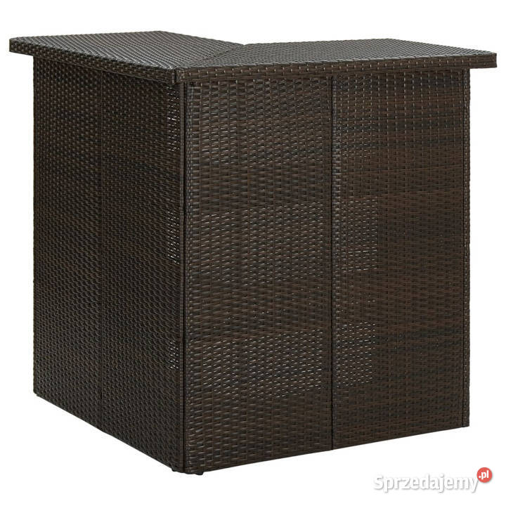 Narożny stolik barowy brązowy 100x50x105 rattan Warszawa