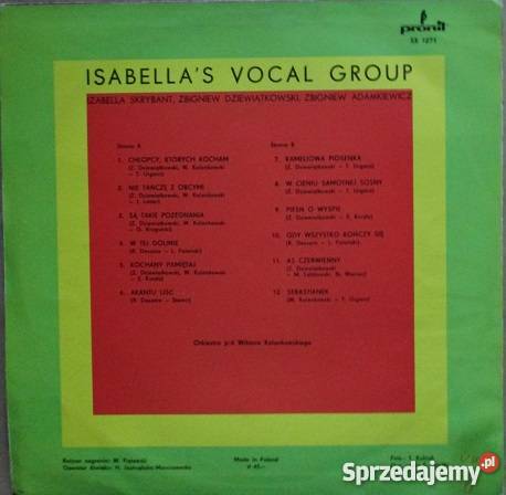Isabelas Vocal Group Izabela Skrybant1975Pronit Łódź