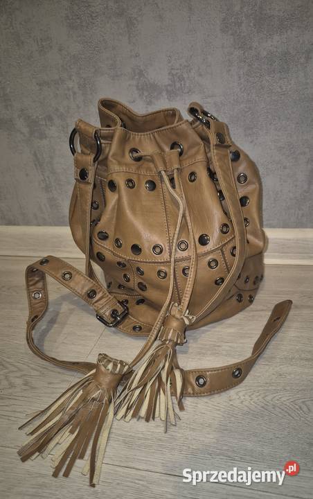 Torebka damska beżowa camel worek plus Dla kobiet Łódź