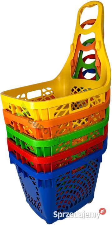 KOSZYK SKLEPOWY NA KÓŁKACH z rączką 66 Litrów Warszawa
