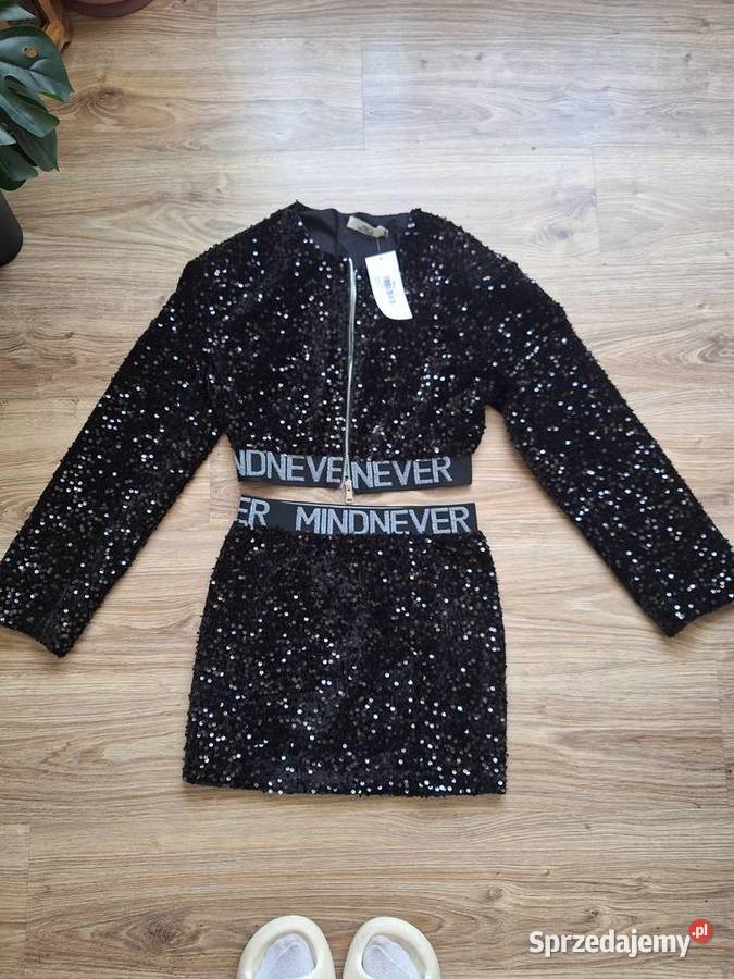 Świetny błyszczący NOWY komplet cekinowy bluza Pozostałe Kraków sprzedam