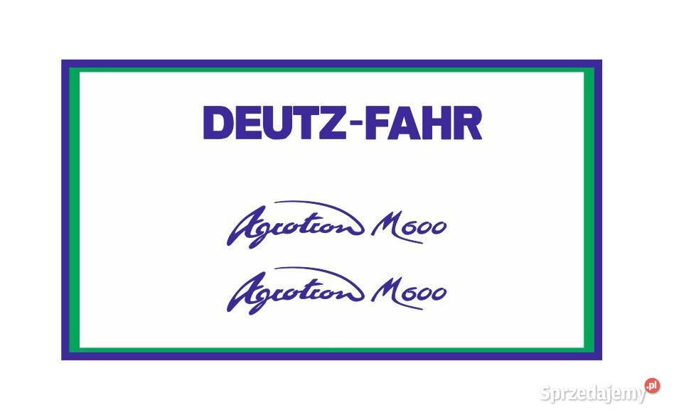 Naklejki DeutzFahr Agrotron M600 Ciągnik Traktor Rzgów