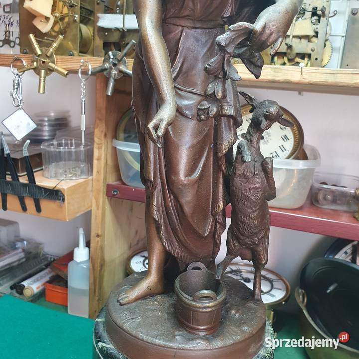SprawnyFrancuski zegar figuralny55x25x20
