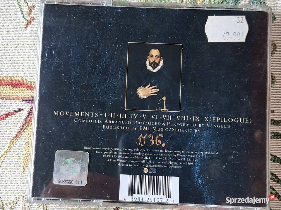 Vangelis El Greco CD filmowa Płyty i kasety Kraków sprzedam