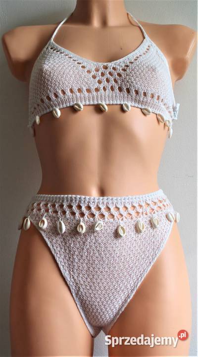 Strój kąpielowy kostium plażowy bikini ażurowy M Warszawa