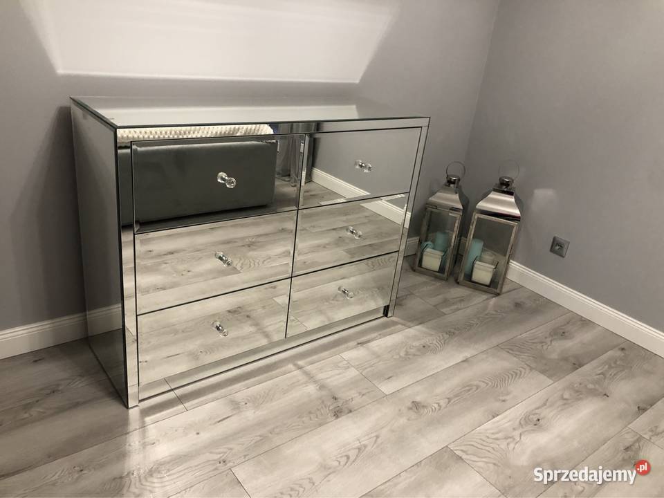 Komoda lustrzana gałka kryształ glamour OKAZJA Kępno