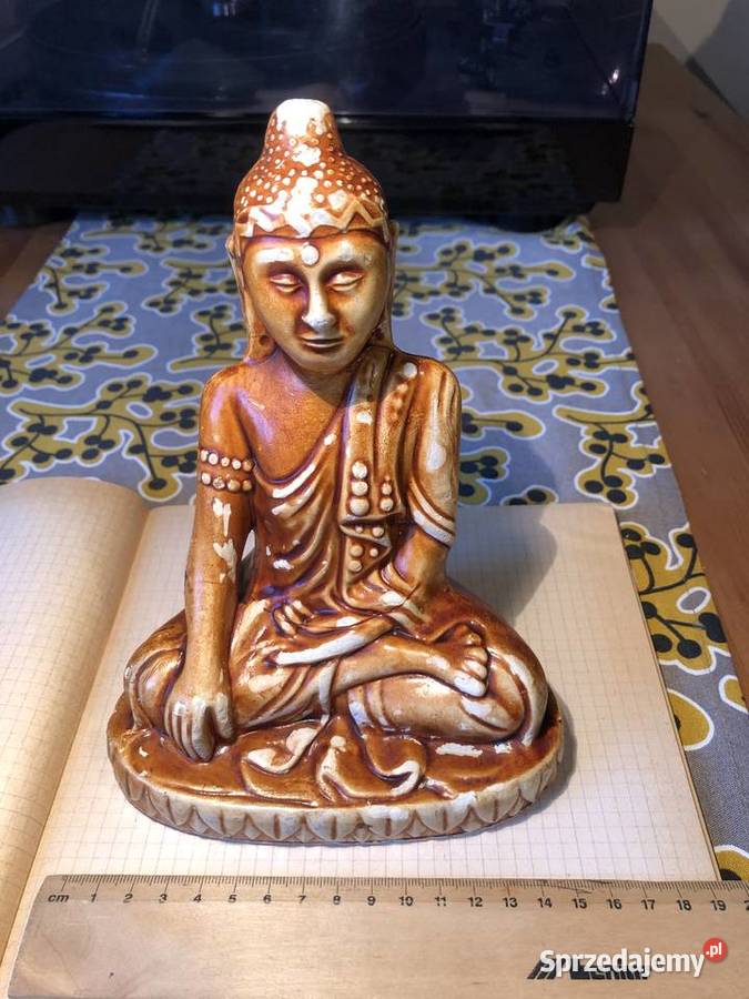 Figurka Budda masa gipsowa glazurowana Tychy