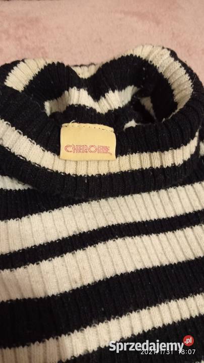 Czarnobiały sweterek golf Cherokee dziewczynka Dla Dziecka śląskie Rybnik