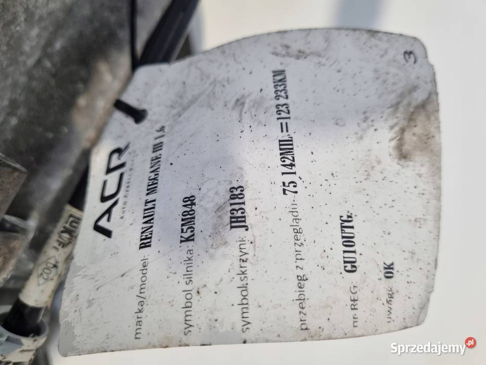 SKRZYNIA BIEGÓW Renault Megane III 16 16V lubelskie sprzedam