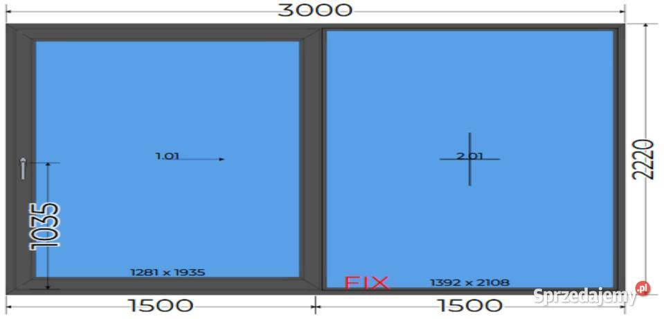 Okno Smart Slide UkP 3000x2220 300x222 antracyt Oleśnica
