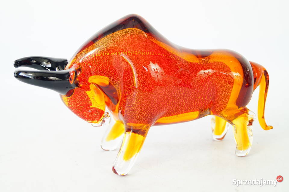 Figura Murano style BYK BYCZEK czerwony giełda Gizałki