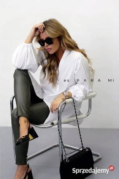 ELEGANCKA BIAŁA KOSZULA PARA MI ROZMIAR SM biust Wieluń